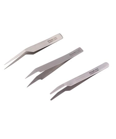 Faude spring steel tweezers 3-er Fein-Spitz pointed and blunt-round 10.5 cm for terrarium laboratory model building for the grasping of sensitive objects spiderlings scorpions ants and insects