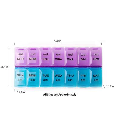 14 Compartments Pill Organizer Box - Weekly AM PM Medication Storage for 7 Days Twice a Day Dose Case - Buy Online on GoSupps.com
