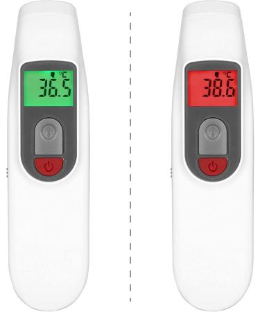 Alecto BC38 Contactless Infrared Thermometer - Baby & Adult Forehead Thermometer - Surface & Liquid Measurement - Easy to Use - White/Red - Buy Online on GoSupps.com