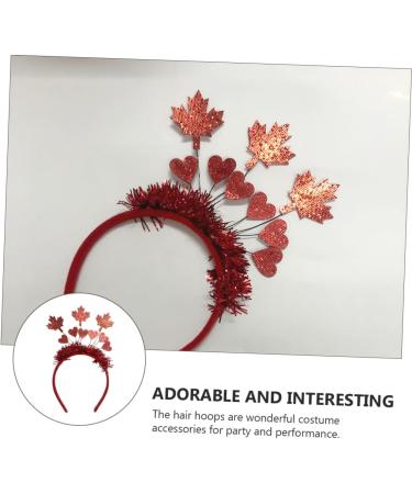 FRCOLOR 1pc Maple Leaf Heart Headdress Autumn Fall Headband Wedding Ceremony Decorations Tiara Love Heart Headband Wedding Decor Canada Day Hairband Greeter Red Antenna Pop Women's - Buy Online on GoSupps.com