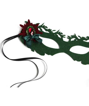 Elegant Green Masquerade With Bowknot And Rhinestones For Christmas Party Stylish Half Face ForestTheme Fashion Shows - Buy Online on GoSupps.com