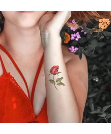 Oottati Waterproof Temporary Tattoo Stickers - 9 Sheets | Tulip, Sunflower, Rose, Nasturtium, Chrysanthemum Designs - Buy Online on GoSupps.com