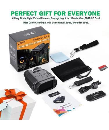 ZIMOCE Night Vision Goggles Tactical Gear - 1080P Video Binoculars with LCD Screen, 1312ft Range - Ideal for Hunting, Camping, Military - 32GB SD Card & 4 in 1 Reader - 2022 Mini - Buy Online on GoSupps.com