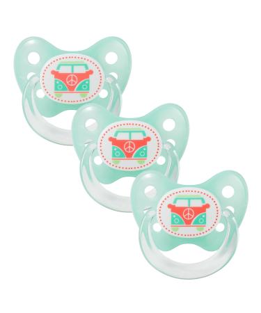 Dentistar Silikon Schnuller 3-Set- Size 2 6-14 months- tooth and jaw-friendly nucking with dental level- BPA-free- Made in Germany- Bus MINT