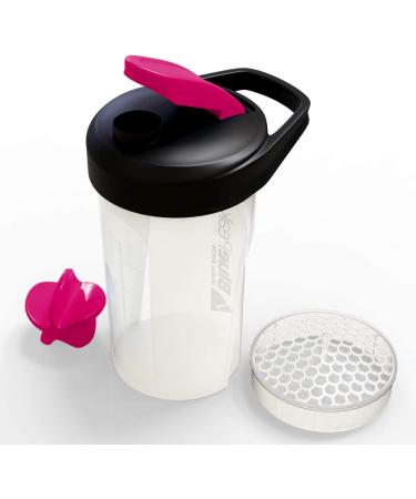 BluePeak 20 oz Protein Shaker Bottle with Dual Mixing Technology, Loop Top, BPA Free - 2 Pack (Black & Pink) - Buy Online on GoSupps.com