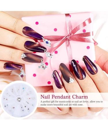 Lurrose 2 Boxes nail pendant nail DIY pendant punch nail piercing charms nail art piercing jewelry metal nail art charms nail accessories nail art decor perforation drill alloy 3d - Buy Online on GoSupps.com
