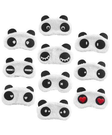 10 pi ces Masques de Sommeil Gar on Fille Panda Cache-oeil Doux et Confortable pour Gar on Fille Voyage Sieste Nuit