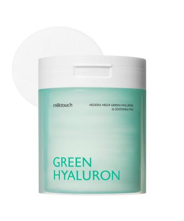 milktouch Green Hyaluron Toner Pads - Hydrating & Soothing Facial Pads w/Hyaluronic Acid & Centella Asiatica for Sensitive Skin Pore Care Daily Use Calming Moisturizing Korean Skincare 60pcs