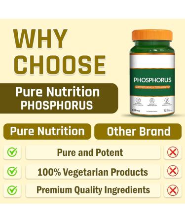 Nutrition Phosphorus - Support Bone Health -120 Veg. Capsules | Pack of 1 - Buy Online on GoSupps.com