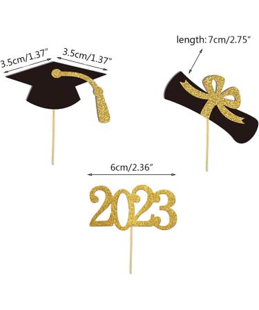 48 Pcs/Set Mini Cake Decorations Grad Cap Set 2023 Graduation Cupcake Toppers Food Appetizer Picks For Graduation Party Graduation Toppers - Buy Online on GoSupps.com