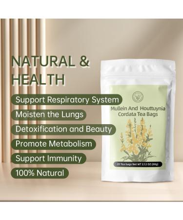 HANFANGLING Mullein And Houttuynia Cordata Herbal Tea -Respiratory Support Detox Moisturizing and Nourishing Lung Natural Herb!20 Tea Bags 60g(2.12oz) - Buy Online on GoSupps.com