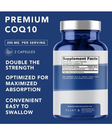 CoQ10 200mg Softgels - Premium Heart Supplement for Energy & Immune Support | 60 Rapid Release Capsules - Buy Online on GoSupps.com