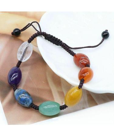Crystal Decoration 7 Stone Bracelet Reiki Crystal Natural Gemstone Braided Rope JZIGTDEM - Buy Online on GoSupps.com