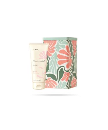 Pupa Pupa Flower Artist Shower Gel with Tuberose Foam and Sandalwood - Food-safe colorful metal tin kit gift idea (005 Flirty Tuberose 200 ml)