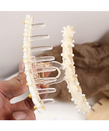 Daisy Hair Claw Clips - 2 Pcs Large Jaw Flower Clamps for Women & Girls - Buy Online on GoSupps.com