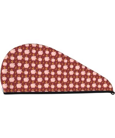 Cute Pig Microfiber Hair Towel | Super Absorbent Coral Velvet Wrap for Long Curly & Thick Hair - Quick Dry Hair Cap for Women - Buy Online on GoSupps.com