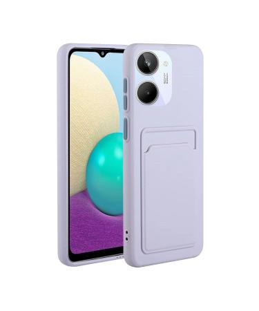 Tivenfezk Nadoli Silicone Case for Oppo Realme 10 4G Ultra thin shockproof scratch -resistant Wallet soft TPU protective cover Mobile phone case with credit card holder Oppo realme 10 4g purple