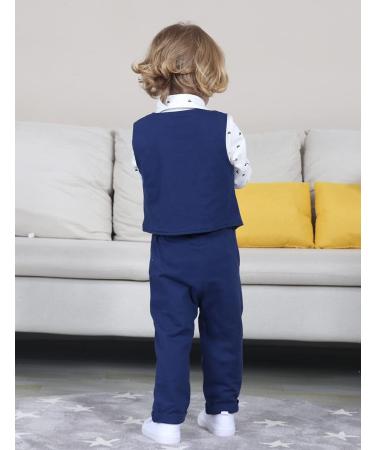 Mintgreen Baby Boys Formal Outfit | 3-Piece Newborn Gentleman Wedding Tuxedo Set | Navy Blue | 18-24 Months - Buy Online on GoSupps.com