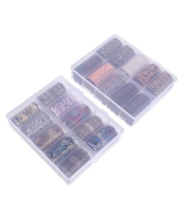 2 Boxes Nail Transfer Stickers Leopard Nail foil Nail Kits calcomanias para u as Snake Nail foil Transfer Stickers Nail Decoration Nail Decor Accessory Classic Nail Stickers Assorted Color 50X4X0.1CM