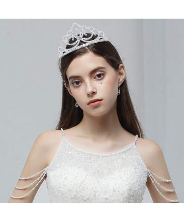 Didder Silver Crystal Tiara for Girls & Women - Rhinestone Princess Crown Headband for Bridal, Wedding, Birthday Party - Style B - Buy Online on GoSupps.com