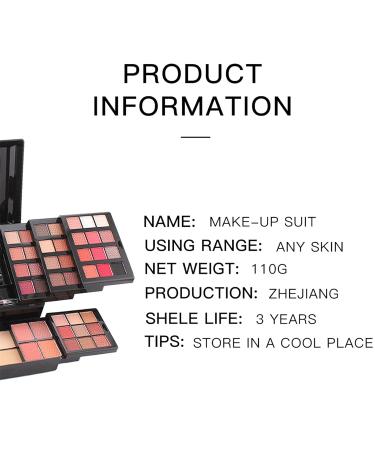 Mknzome Exquisite Cosmetics Gift Set | Multifunctional Makeup Kit for Face Eyes & Lips | Perfect Birthday Gift for Girlfriend - Eyeshadow Palette Lipstick Rouge & Pressed Powder #1 - Buy Online on GoSupps.com