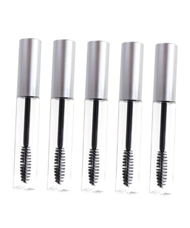 DOITOOL 5pcs Eyelash Cream Bottle Mascara Clear Empty Mascara Tube and Wand Lip Gloss Containers Pack Makeup 1 g (Pack of 1) Silver