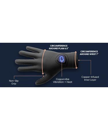 Copper Compression CopperVibe Heated Therapy Gloves for Arthritis & Pain Relief - Vibration & Heat Massage for Men & Women - Buy Online on GoSupps.com