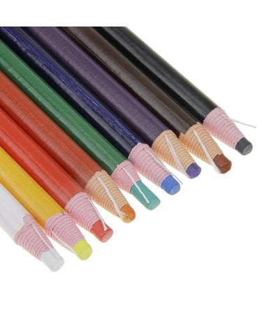 Assorted Color Peel-Off China Markers Grease Pencils Set Colored Drawing Marking Crayon Pencil for Coloring Drawing Marking on the Wood Garments Metal Fabrics Porcelain Film Paper Pack of 9