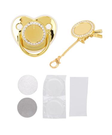 Soft Silicone Baby Pacifier with Chain Clip - Bling Design for Newborns | Gold M - Buy Online on GoSupps.com