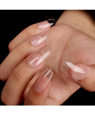 Ysuvin 240pcs Transparent Nail Tips - Medium Oval Soft Gel Full Cover for Technicians & Salons - Buy Online on GoSupps.com