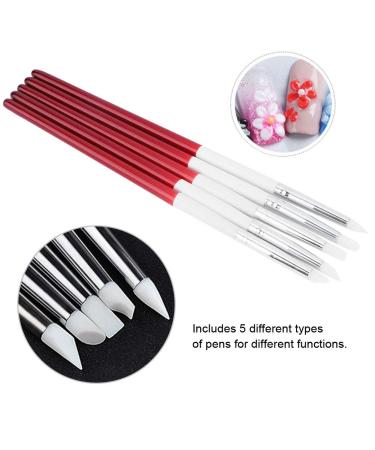 Buy Dekaim Nail Art Pens Set - 5pcs Red & White Silicone Dotting Tools for Perfect Manicure | International Shipping - Buy Online on GoSupps.com