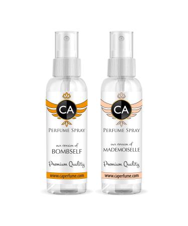 CA Perfume Impression of (Bombself + Mademoiselle) Travel Size Sample Fragrance Refillable Atomizer Long Lasting Eau de Parfum (Cologne) Sprayer / 2 Fl Oz/ 60 ml Bombshell + Coco Mademoiselle Impression