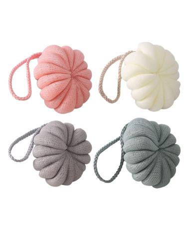 4Pcs Bath Ball Bath Flower Bath Bathing Sponge Body Scrubber Shower loofah Sponge Soft Shower loofah loofahs Shower Puffs Ball Bath loofah Ball or Child net Cushion Clean