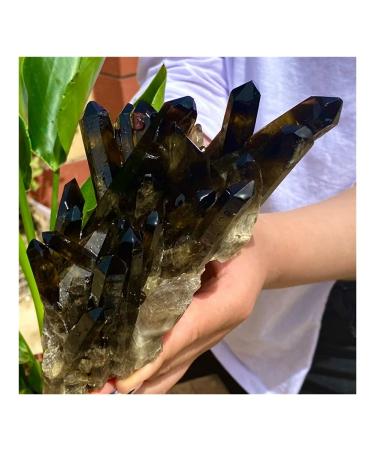 Natural Black Quartz Crystal Cluster Natural ore Sample Stone Crystal for Home Decoration Collection and gi Household yuebang 1.8-2kg Black