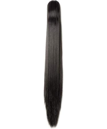 Long Claw Ponytail Hair Extension - 21 Inch Straight Natural Black - Clip-in Synthetic Hairpiece - Buy Online on GoSupps.com