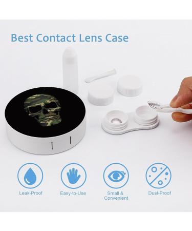 Camo Skull Contact Lens Case - Portable Travel Box with Mirror for International Shipping - Buy Online on GoSupps.com