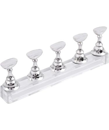 Zunedhys New Magnetic Acrylic Manicure Tools Nail Practice Hand Nail Exercises Pedestal Nail Supplies Nail Tips Display Stand Silver - Buy Online on GoSupps.com