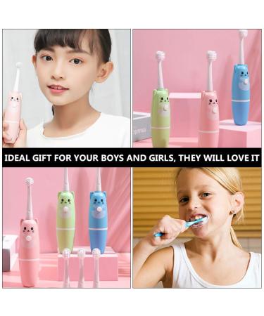 Cute Cat Kids Electric Toothbrush - USB Rechargeable Teeth Cleaning Brush in Pink - Buy Online on GoSupps.com