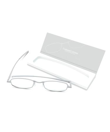 Compact Lenses Flat Folding-Reading Glasses-Frost +2.5