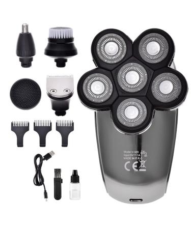 Electric Razor for Men Multi-Function 6-Head LCD Digital Shaver Black