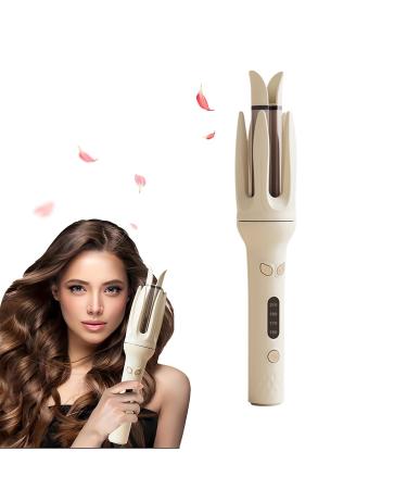 Rotating Curling Iron Automatic Curling Iron with 4 Temperature & 3 Timer Hair Waver with Anti-Tangle Anti-Scald and Auto-Off Double Voltage Rotating Curling Iron for Hair Styling White