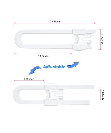 10 Pack Baby Sliding Cabinet Locks - Vmaisi U Shaped Child Safety Locks - Adjustable & Childproof Latches for Kitchen Bathroom Cupboards - White - Buy Online on GoSupps.com