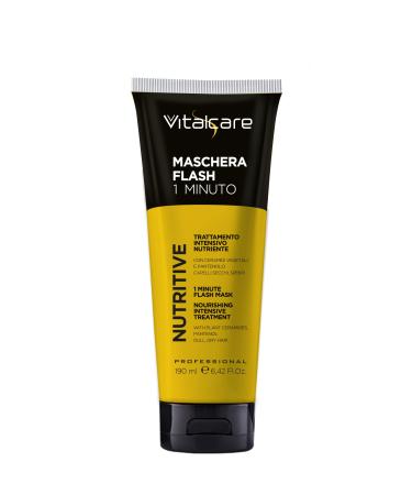 Vitalcare Vitalcare | Nutritive - 1 Minute Flash Mask Mask for Dry and Dull Hair Intensive Treatment with Plant Ceramic and Panthenol 190 ml