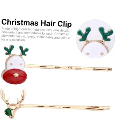 PRETYZOOM 3 Christmas Hair Clips Christmas Hair Barrettes Hair Barrettes for Girls Holiday Hair Clips Kids Barrettes for Hair Nativity Pin Santa Pin Snowman Hairpins Metal Elk Miss Decorate - Buy Online on GoSupps.com
