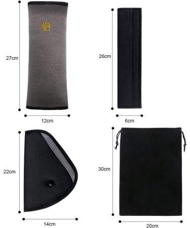 URAQT Car Seat Belt Pad Set - Kids Seatbelt Adjuster & Shoulder Pads - Grey - Buy Online on GoSupps.com