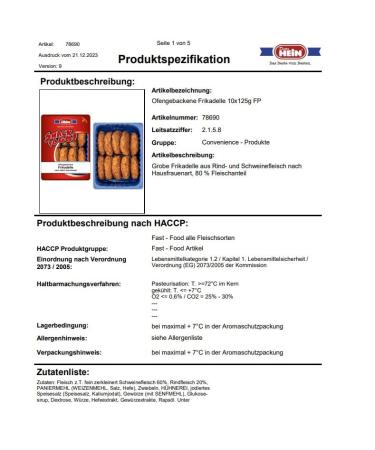 Oven-Baked Meatballs - Home-Style 10x125g by Dieter Hein | International Shipping Available - Buy Online on GoSupps.com