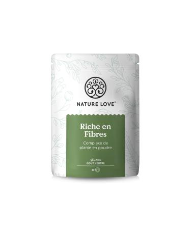 NATURE LOVE Rich in fibers - 450 g of powder - organic quality fibers: flea seed husks acacia fibers inulin oat fiber etc. - ideal with intestinal treatment - vegan controlled in the laboratory