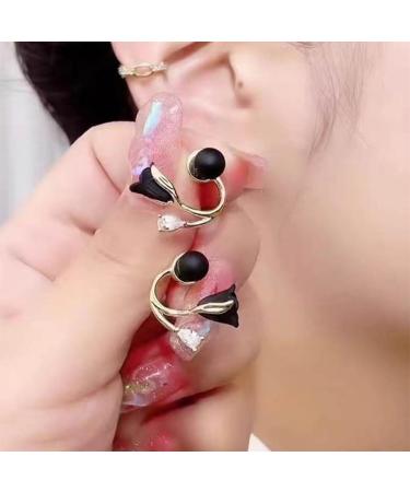 Tulip Flower Versatile Earrings Black Tulip Flower Stud Earrings Red Pearl Tulip Stud Earrings Fashion earrings gifts for ladies girls 1 Pair Red - Buy Online on GoSupps.com