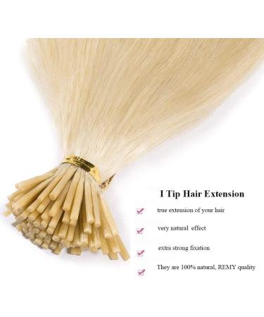 20" SEGO Pre Bonded Human Hair Extensions I Stick Tip 0.5g*100 Strands #60 Platinum Blonde 100% Real Remy Keratin Hair Extensions Straight (50g) - Buy Online on GoSupps.com