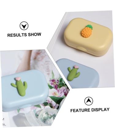 Solustrie 16 pc Colored Contact Lenses Case - Cartoon Mini-Fall Eye Care Holder & Cleaning Kit for International Shipping - Buy Online on GoSupps.com